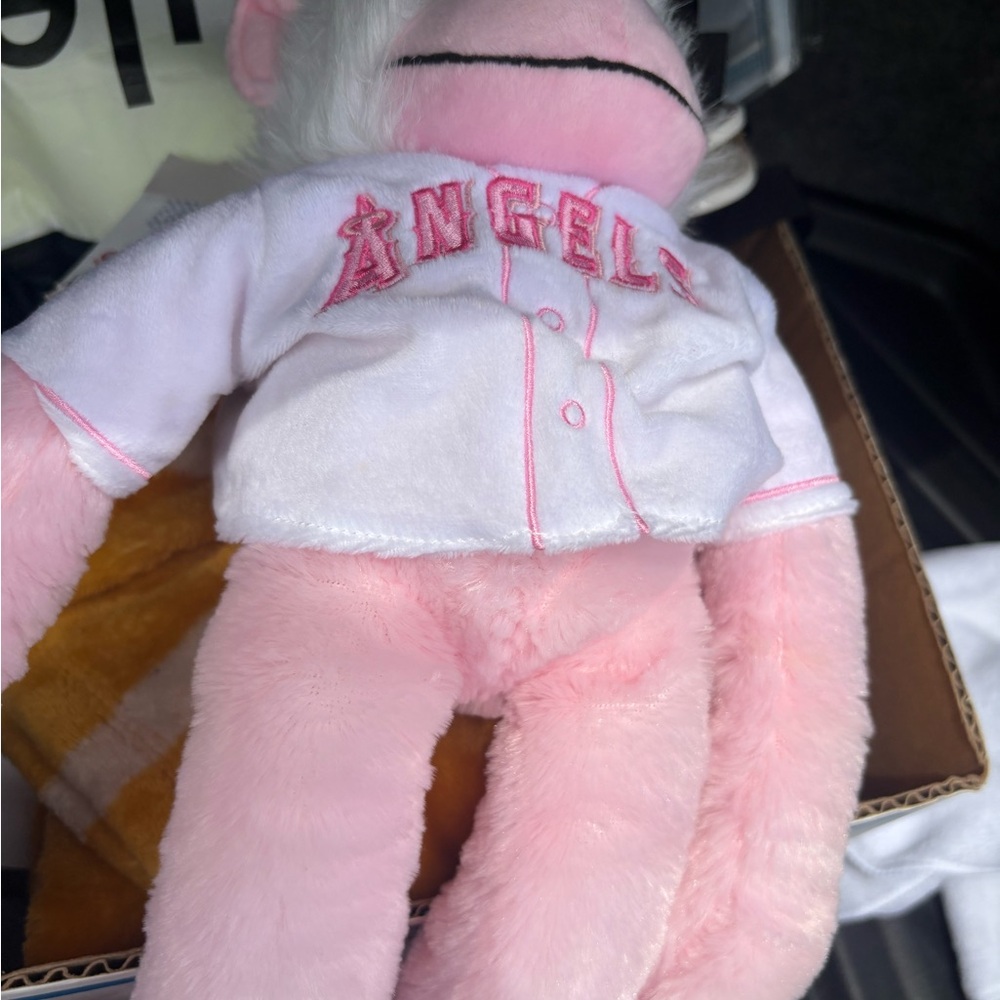 MLB Pink and White Angels Plush Toy